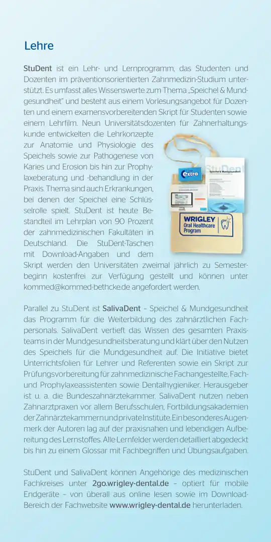 Seite 4 - Förderung der Oralprophylaxe in Forschung, Lehre und Praxis